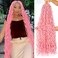 36 inch New Pink Faux Locs Crochet Hair 6 Packs Most Natural Soft Lcos Crochet Hair New Crochet Faux Locs Hair Synthetic Crochet Hair for Black Women (36inch,6packs,Pink)