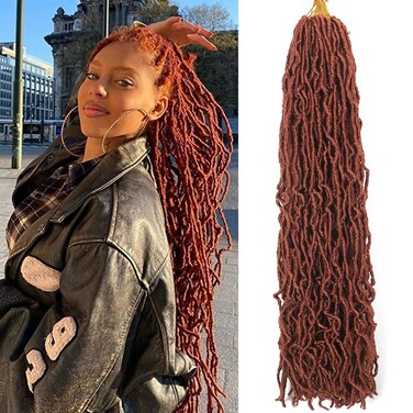 Soft Locs 26 Inch Crochet Hair 7 Packs Faux Locs Crochet Hair Pre Looped Synthetic Curly Soft Faux Locs Crochet Hair Extension Goddess Locs Crochet Braids (26 Inch (Packs of 7), 350#)