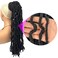 HAPPY&amp;CC Braided Drawstring Ponytail Long Nubian Locs Hair Pieces Ponytail Bun Clip in Braiding Hair Drawstring Ponytail Crochet Braids Hair Extensions for Black Women(#1B, 20&rdquo;)