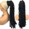 HAPPY&amp;CC Braided Drawstring Ponytail Long Nubian Locs Hair Pieces Ponytail Bun Clip in Braiding Hair Drawstring Ponytail Crochet Braids Hair Extensions for Black Women(#1B, 20&rdquo;)
