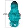 FAVE Ombre Bluish Green Wig Long Wavy Side Part Wig Heat Resistant Synthetic Hair Teal Blue Wig Mermaid Wigs for Women (Ombre Bluish Green)