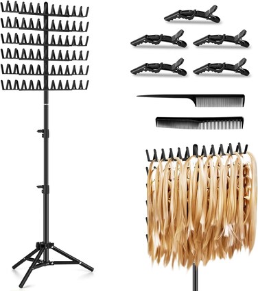 Braiding Hair Rack Standing Hair Extension Holder Hanger,
