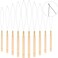 10 Pieces Wooden Hair Extension Loop Needle Kit Hair Extension Loop Tool Threader Wire Pulling Hook Tool and Bead Device Tool Black Loop Threader for Hair or Feather Extensions
