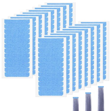 240 PCS Hair Extension Tape, Double Sided Replacement Tape Adhesive, Strong Hold Adhesive Tape, Waterproof Lace Tape, Replacement 1.57 x 0.31 Inch Tape Tabs for Hair Extensions