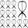 Juexica 20 Pcs Wig Stand Portable Wig Head Stand Collapsible Wig Holder 13.8 Inch Travel Wig Display for Women, Black
