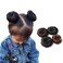 2 Pcs Synthetic Fiber Hair Bun with Alligator Clip Hair Extension Chignon Donut Bun Short Ponytail Wig Hairpiece for Baby Girls, Small Size (Natural Black)