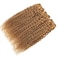 FEELME 3 Bundles 16 18 20 Honey Blonde Brazilian Hair Kinky Curly Bundles Color 27 Curly Human Hair Bundles Unprocessed Virgin Brazilian Curly Hair Bundles 100% Human Hair Extensions