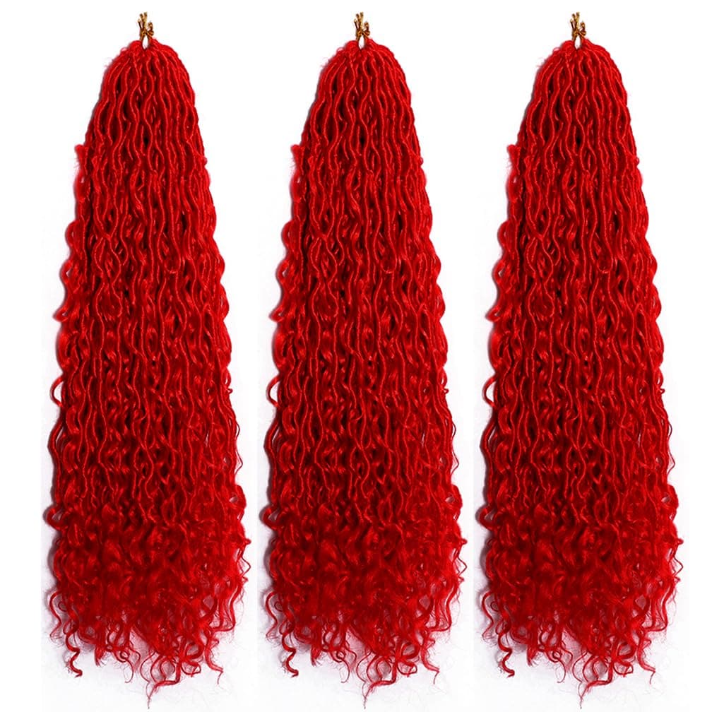 Red Roots Locs Buy Goddess Locs Crochet Hair Red 14 Inch 3 Packs Bohemian Faux Locs ...