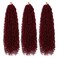 Goddess Locs Crochet Hair Burgundy 22 Inch 3 Packs Bohemian Faux Locs Crochet Hair With Curly Ends Pre Looped Hair Extensions 16 Roots/Pack(Bug)