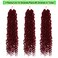 Goddess Locs Crochet Hair Burgundy 22 Inch 3 Packs Bohemian Faux Locs Crochet Hair With Curly Ends Pre Looped Hair Extensions 16 Roots/Pack(Bug)
