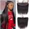 13x4 Lace Frontal Closure Ear To Ear Free Part lace Closure Brazilian Silky Straight Frontal Human Hair Extension Pre-Plucked Frontal Closure Natural Black Color 16 Inch