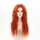 Fencca Wigs Auburn Long Curly Wig Synthetic Wigs for Women Dark Orange Free Part Full Curly Wig Long Wavy Hair Replacement Wig