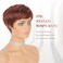 FESHFEN Pixie Cut Wigs Synthetic Short Copper Red Pixie Haircut Wig with Bangs Glueless Layered Wig Wavy Wigs for Women, Daily Cosplay Use