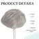Fine Plus Hair Toppers for Women 6.8" x 7" Pixie Cut Short Hair Topper Fluffy Synthetic Hair Topper Clip in Top Wavy Hair Pieces Replacement Wiglets(GREY)