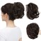 Claw Clip Short Ponytail Messy Bun Hair Piece Bendable Hair Branch Extensions Fluffy Wavy Curly Synthetic Versatile Dark Brown Hairpieces