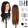 Mannequin Head with 80% Real Human Hair, 26" Manikin Head, Doll Head for Hair Styling with Table Clamp Holder + DIY Hair Styling Set, Mannequin Head for Cosmetology Training Head and Stylist Supplies