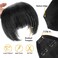 G&amp;T Wig Yaki Clip in Bangs for Black Women Short Kinky Straight Bangs Hair Extensions Clip on Bangs with Temple Thick Bangs Fringe Hairpieces (1B,single bangs)