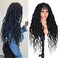 ANNISOUL Black Faux Locs Wigs for Black Women Curly Goddess Faux Locs Crochet Hair Full Lace Braid Wig with Baby Hair Braided Wig Goddess Dreadlock Wig