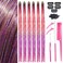 Pink Hair Tinsel 1500 Strands 44 Inch Fairy Hair Tinsel Kit Heat Resistant Glitter Tinsel Hair Extensions Sparkling Shiny Hair Tinsel Kit for Girls (Pink Color/1500 Strands)