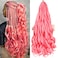 French Curly Braiding Hair 24 Inch 8 Packs Pink Color - Pre Stretched Bouncy Braiding Hair- Loose Wavy Braiding Hair Synthetic Hair Extensions For Black Women (24 inch 8 packs, Pink)