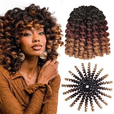 3 Packs Wand Curl Hair 8inch Jamaican Bounce Synthetic Crochet Twist Braids Hair Extension 20strands/pack Xtrend Hair (1B3027#, 3packs/Lot)