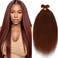 30 32 34 Inch Reddish Brown Bundles Color 33 Yaki Straight Human Hair Bundles Auburn Bundles Human Hair Copper Red Kinky Straight Bundles Human Hair Weave