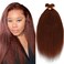 Hair 20 22 24 Inch Color 33 Bundles Reddish Brown Kinky Straight Human Hair Bundles Copper Red Bundles Human Hair Auburn Yaki Straight Bundles Hair Weave