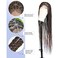 KRALER 36 inch Box Braided Wigs for Black Women, Ombre Auburn Knotless Triangle Based Small Box Braids Wig, Embroidery Full Double Lace Braid Wigs