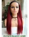 G&amp;T Headband Wigs for Black Women Red Straight Glueless Wigs Heat Resistant Synthetic Wig for Daily Party Use (24 inch)