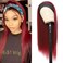G&amp;T Headband Wigs for Black Women Red Straight Glueless Wigs Heat Resistant Synthetic Wig for Daily Party Use (24 inch)