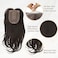 UDU Hair Toppers for Women with Thinning Hair Synthetic Hair Toppers Hair Pieces for Women Ladies Dark Brown Highlights Muti-layer Long Straight Wavy Clip in Wiglets with Fringe bangs