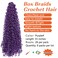 Wavy Small Box Braids Crochet Hair Curly ZiZi Braids Long Synthetic Hand Crochet Braids 28 Strands/Pack 8Packs 55 Inch Wave Crochet Box Braid Hair Extensions for Women(purple#)