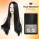 NOTICEME Black Wig for Women, 28 inch Middle Part Long Straight Costume Wig, Synthetic Hair Color #1b, Heat Resistant