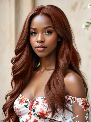 Ginger Orange Synthetic Lace Front Wig for Women, 13x6 Lace Front, Long Wavy with Baby Hair, Deep Parting, Natural Hairline, Hd Lace, Heat Resistant Fiber Wig 26 Inch