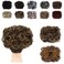 Combs Curly Hair Bun Synthetic Scrunchie Clip in Ponytail Extension Chignon Dish Tray Pony-tail Hairpieces (Chestnut Brown -#96)