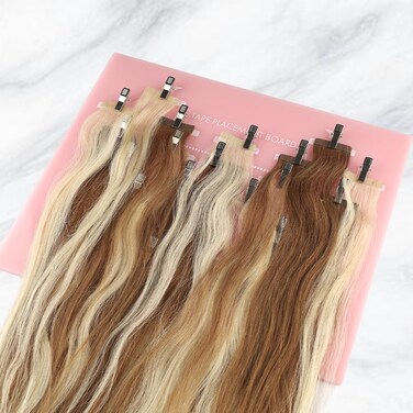 Hair Extension Hanger Carrier Tape in Placement Board Pink Color Hair Display Holder Rack with Clips hairpin Hair Styling Tool for Tape in Hair Extensions