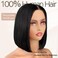 Bob Wig Human Hair Glueless Wigs Pre Plucked Pre Cut Bleached Invisible Knots 180% Density Short Straight Wigs for Black Women Bob Wigs Glueless Lace Front Wigs Human Hair with Elastic Band 10 Inch