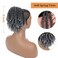 Grey Dreadlock Drawstring Ponytail for Black Women,6inch Short Curly Faux Loc Ponytail Hair Piece Clip on Coil Dreadlock Ponytails for Women Salt and Pepper Goddess Faux Locs (T1B/Gray#)