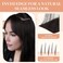 GOO GOO Invisi Edge Clip in Hair Extensions 20inch 150g 7Pcs Injected Seamless PU Clip in Hair Extensions, Virgin Real Human Hair, 2 Dark Brown