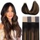 GOO GOO Tape in Hair Extensions Balayage Expensive Brunette Real Human Hair Extensions Seamless Straight Human Hair Extensions 50g 20pcs 24inch