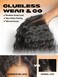 GORGIUS Glueless Curly Lace Front Wig Pre Plucked Middle Part Closure Wig 20 Inch Natural Black Pre Cut Synthetic Curl Wig Upgraded with Premium Human-Hair-Like Fiber