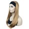Lydell Long 3/4 Women's wigs hairpiece Straight with Adjust Black Headband wig Synthetic Hair (19 Lightest Golden Blonde)