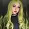 Superior Yellow Green Lace Front Wigs for Women Long Wavy Hair Matcha Green Synthetic Lace Front Wigs Drag Queen Spring Tender Green Wig Realistic Glueless Heat Resistant Fiber Hair Cosplay 24Inch