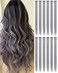 22 Inch Colored Hair extension 12 Pcs Grey Clip in Hair Extension for Women Girls Kids Synthetic Highlight Hair Piece for Party Halloween