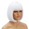 White Wigs for Women 12'' Short White Bob Wig with Bangs Natural Synthetic Soft Wig Cute Colored Wigs for Daily Party BU239WH