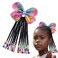 Kids Ponytail Extension Girls Braids Hair Extensions With Beads Hair Extension Braid Synthetic Hairpieces With Bows Wigs Beaded Braided Clip For Girls Toddler Children Gift