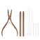 Hair Extension Tool Kit Microlink Pliers for Beads Feathers Extensions Loop Tools Dismountable Hair Threader Pulling Needle Micro Link Beads Closer