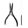 Gomake Hair Extensions Closed and Remover Pliers set, Micro Silicone Rings Beads Hair Extensions Loop Needle Threader Pulling Hook Tool and Bead Device Tool for Hair or Feather Extensions (Black)