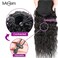 MSGEM Water Wave Drawstring Ponytail for Black Women Afro 10A Human Hair 14 inch Clip in Ponytail with Wrap Drawstring 1 Piece Virgin Human Hair Ponytail Extensions Natural Color