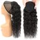 MSGEM Water Wave Drawstring Ponytail for Black Women Afro 10A Human Hair 14 inch Clip in Ponytail with Wrap Drawstring 1 Piece Virgin Human Hair Ponytail Extensions Natural Color